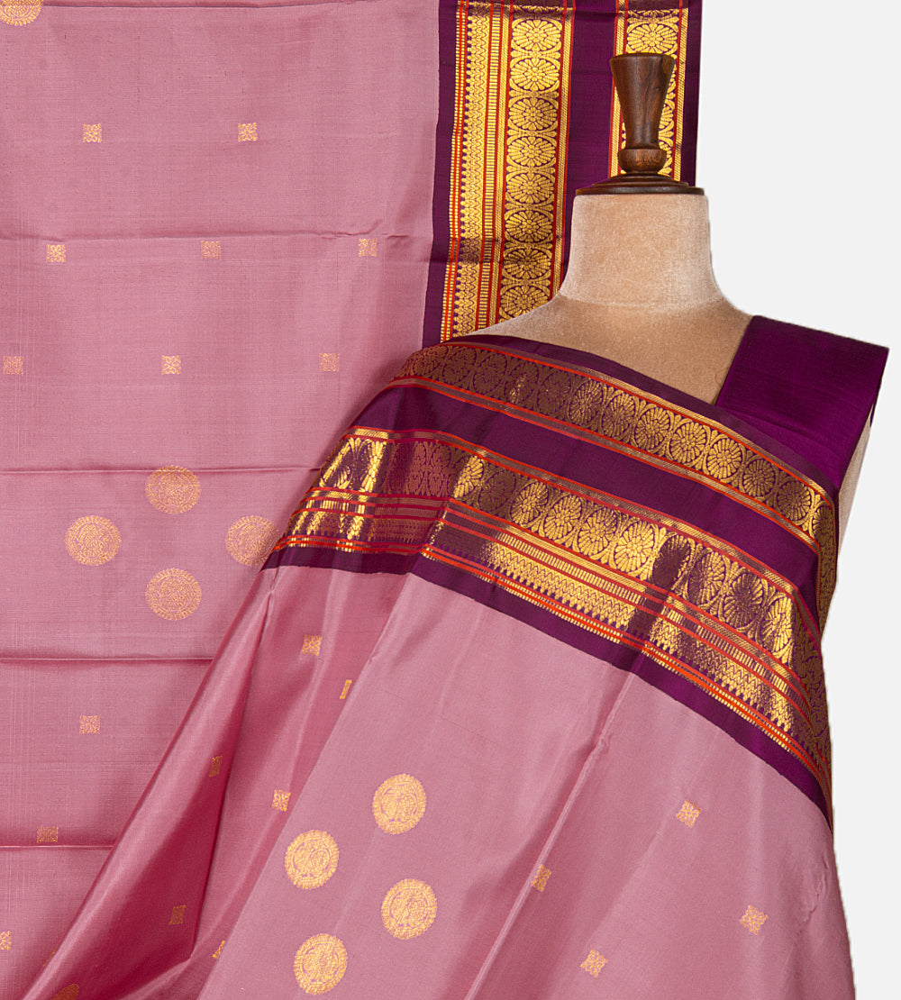 Light Pink Kanchipuram Silk Saree