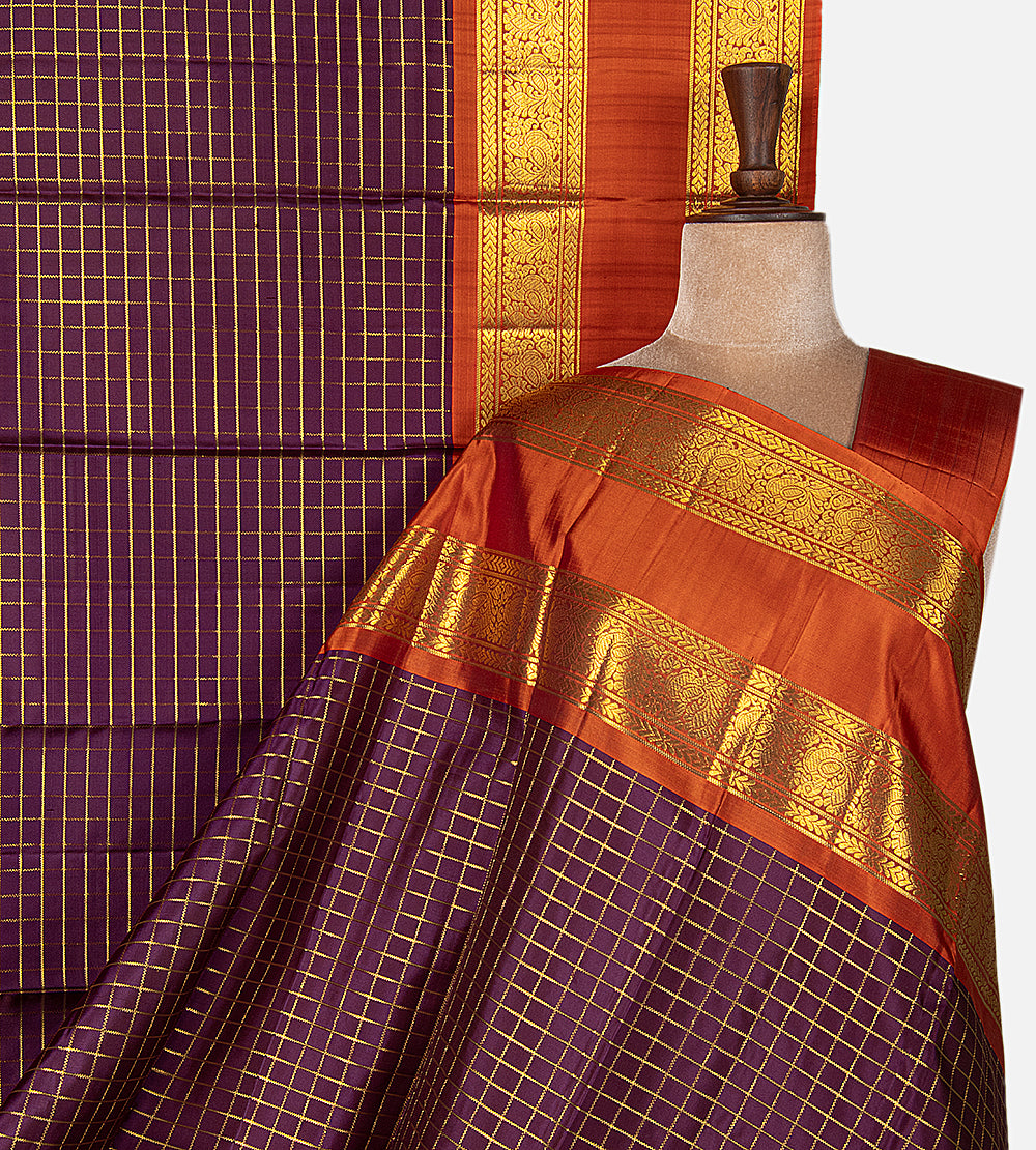 Purple Kanchipuram Silk Saree
