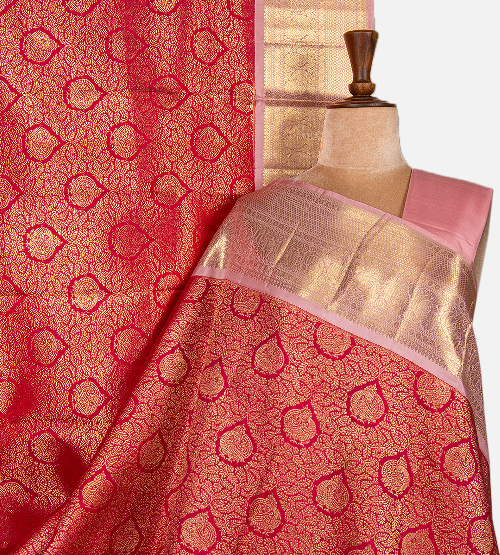 Crimson Red Kanchipuram Silk Saree