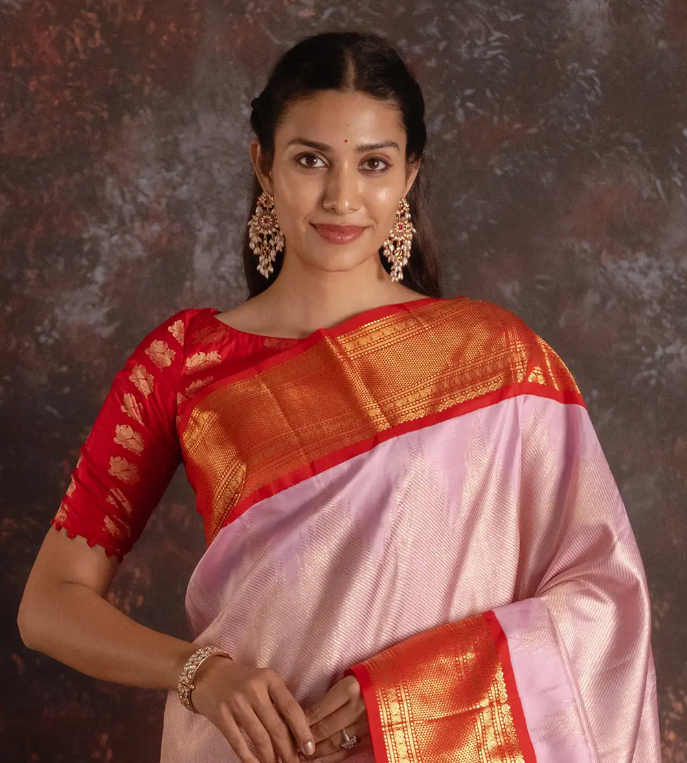 Pink Kanchipuram Silk Saree