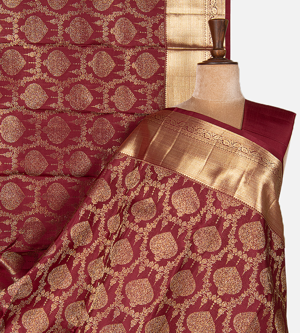 Maroon Kanchipuram Silk Saree