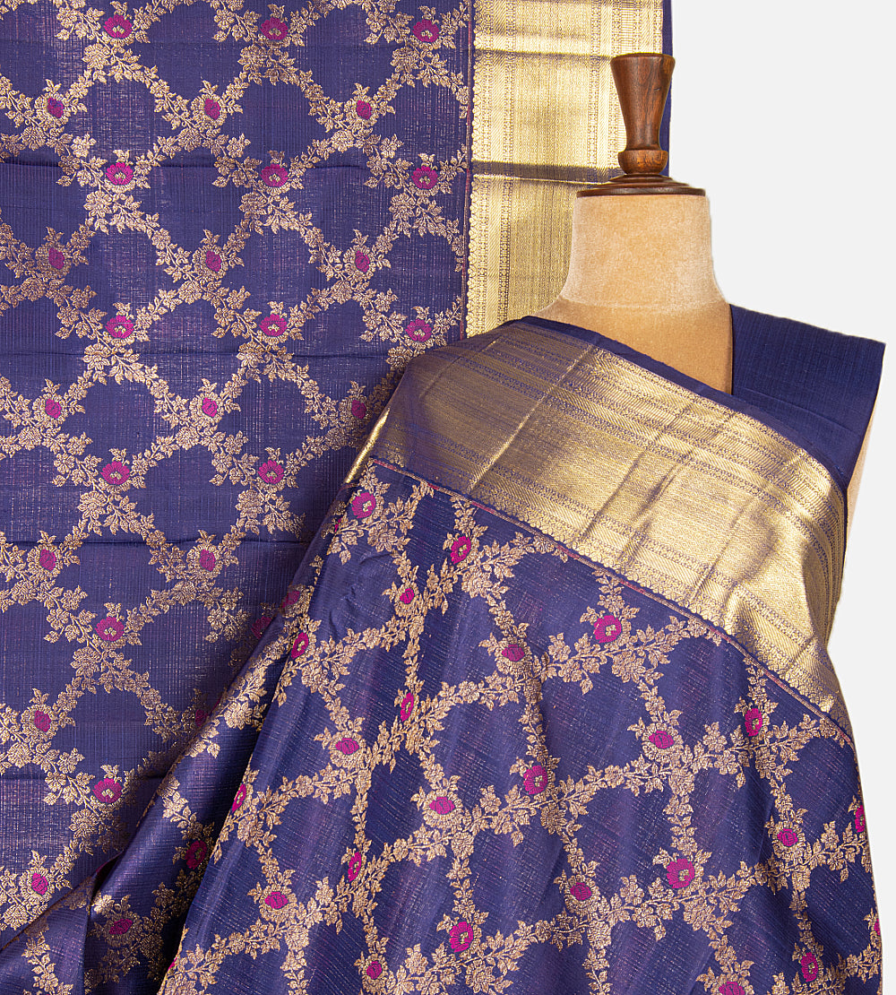 Blue Kanchipuram Silk Saree