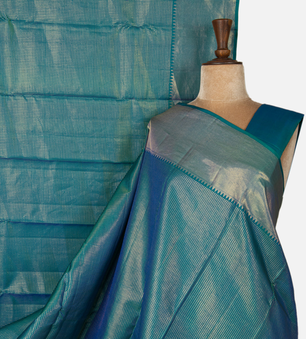 Peacock Blue Soft Silk Saree