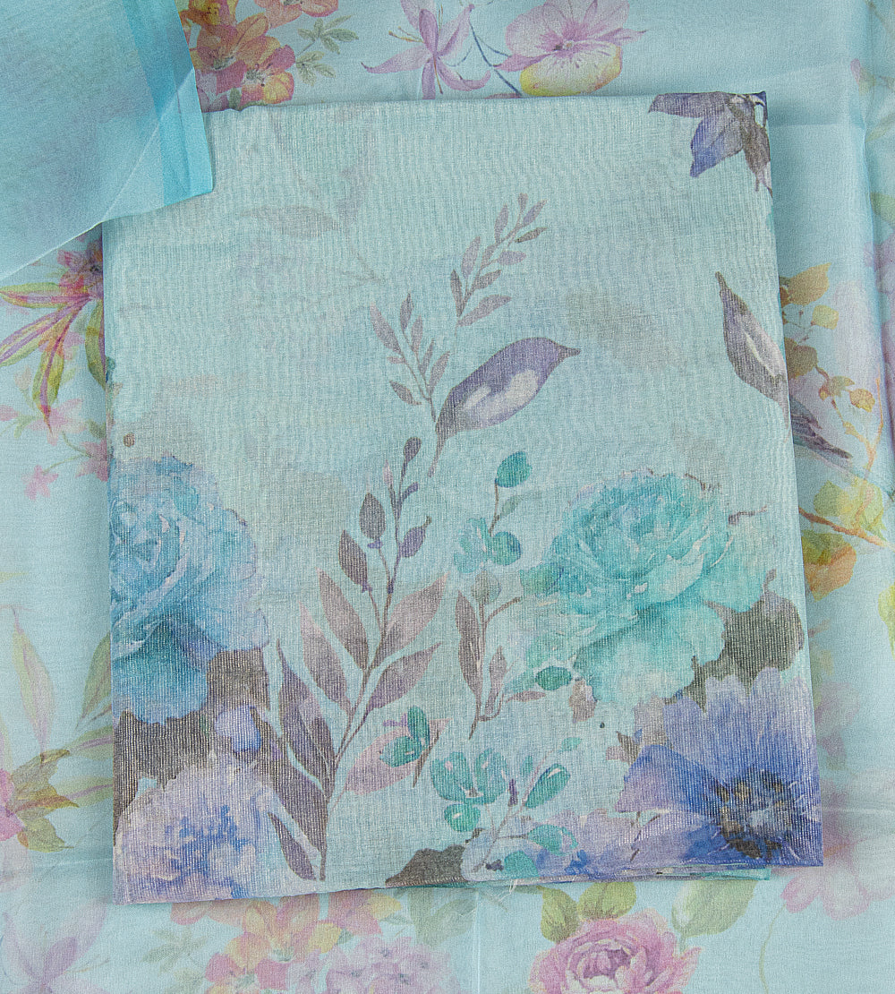 Blue Tissue Mul Salwar