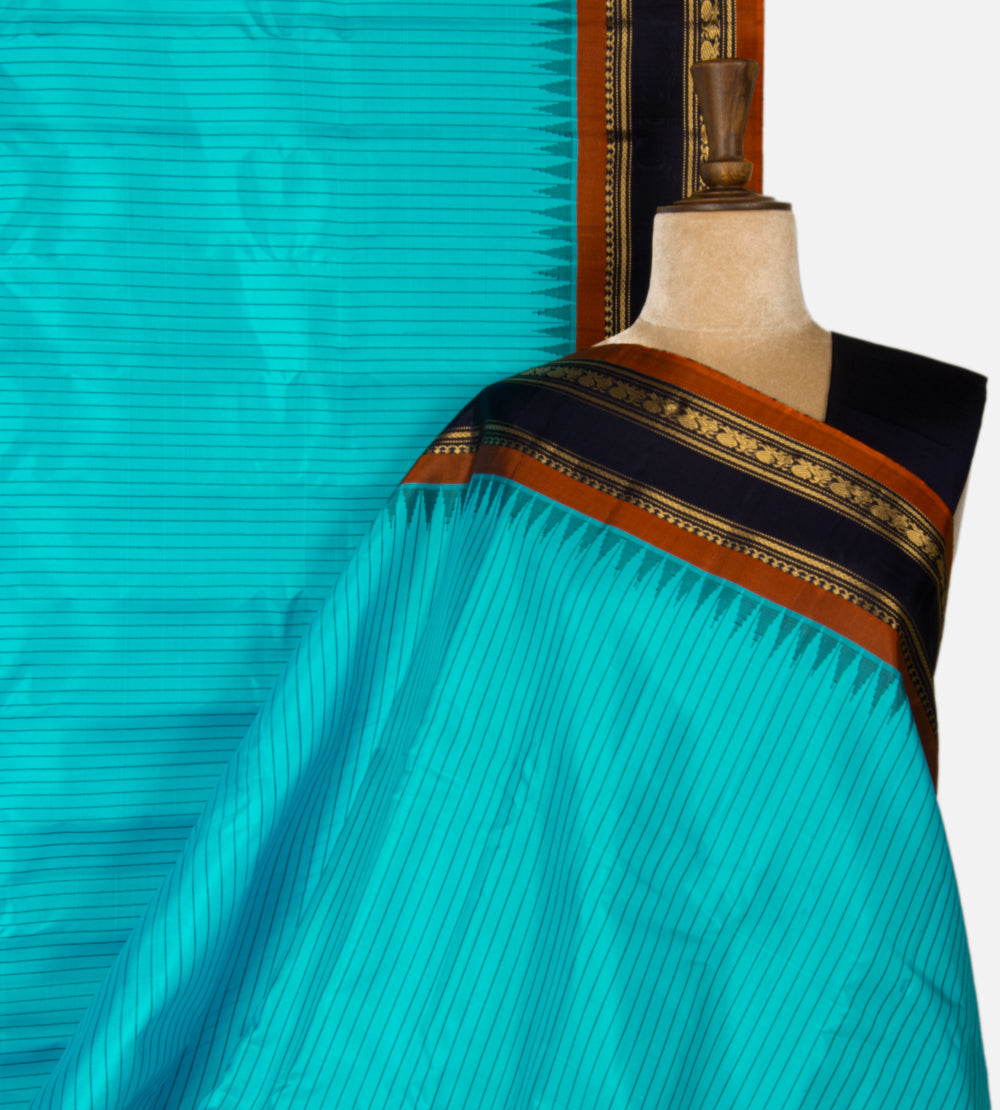 Blue Gadwal Silk Saree