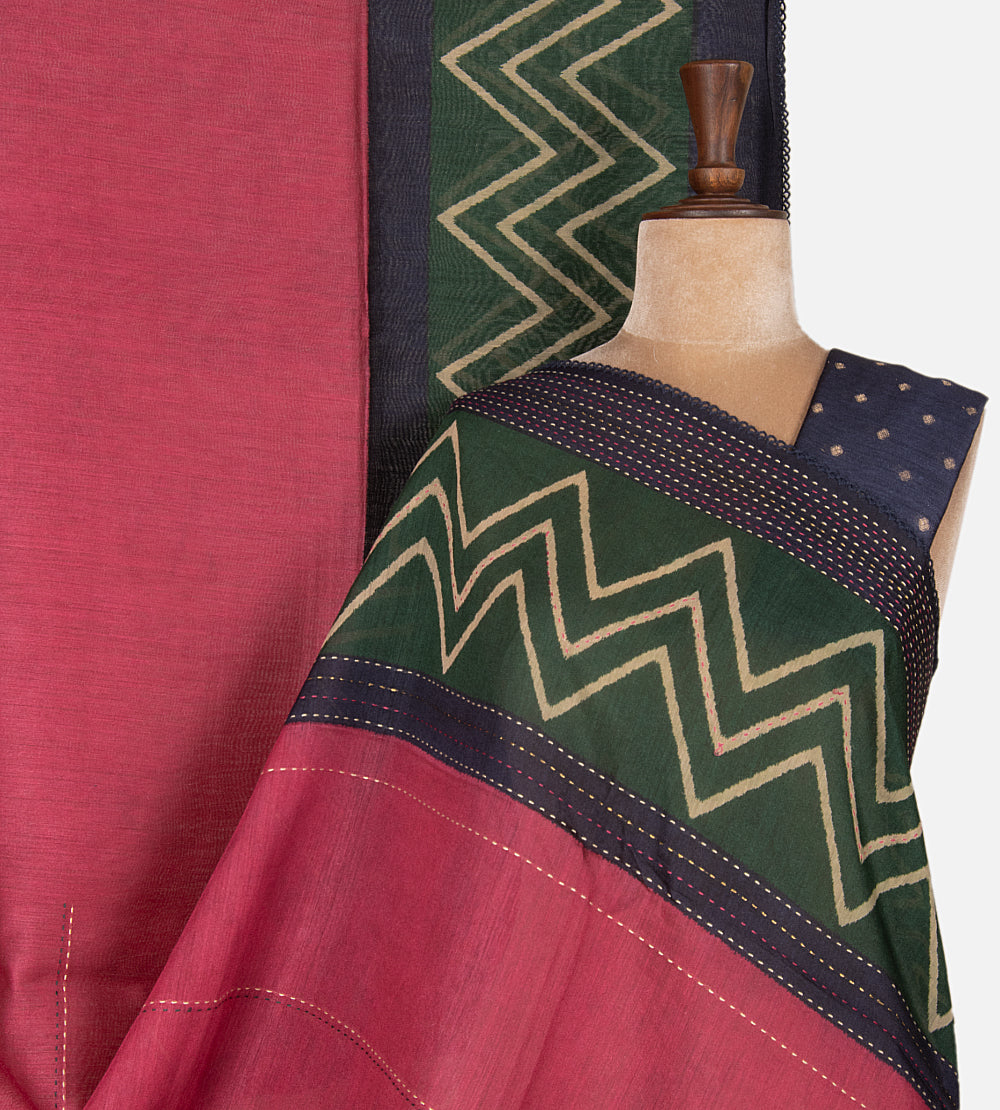 Pink Moonga Tussar Saree