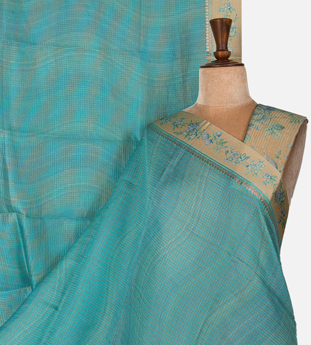 Blue Tussar Kota Saree