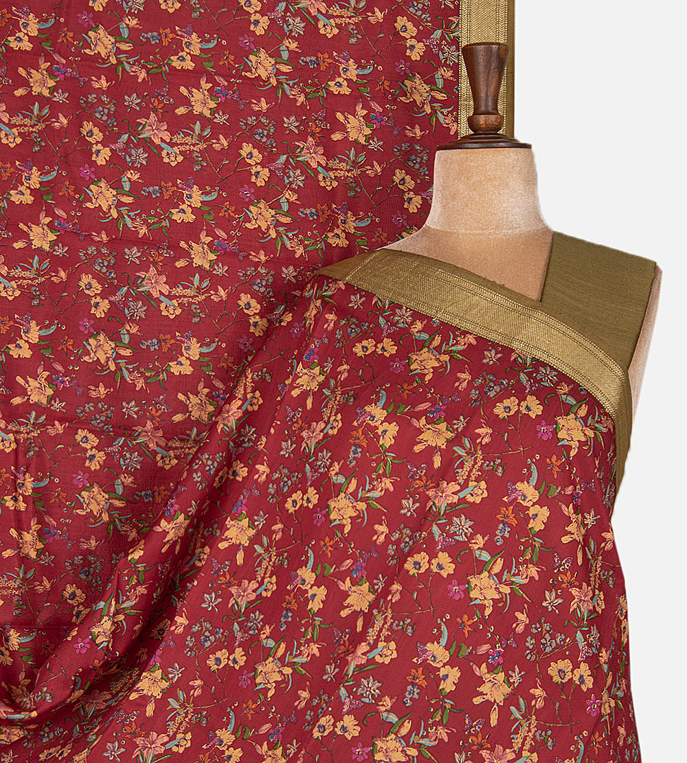 Maroon Chaniya Silk Saree