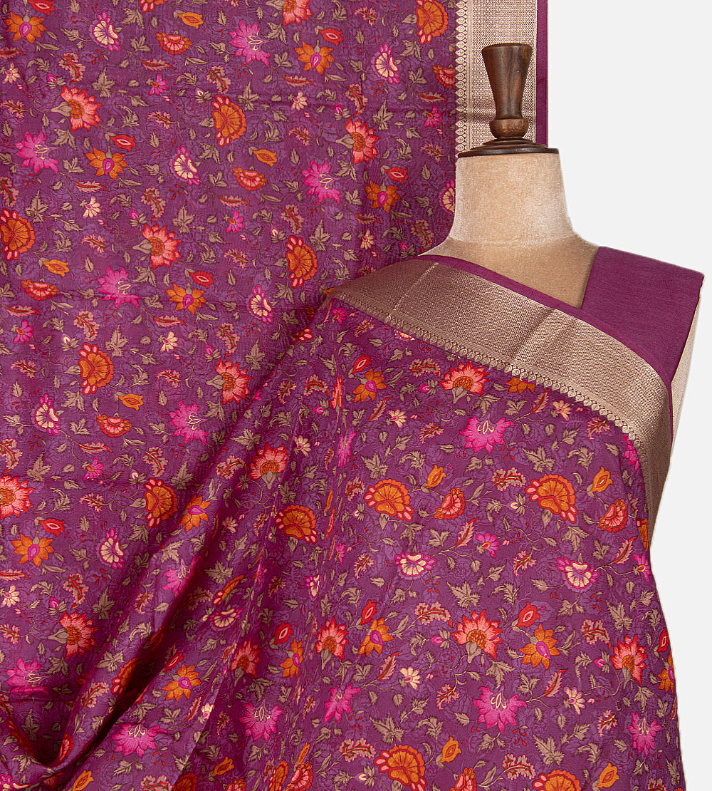 Purple Chaniya Silk Saree