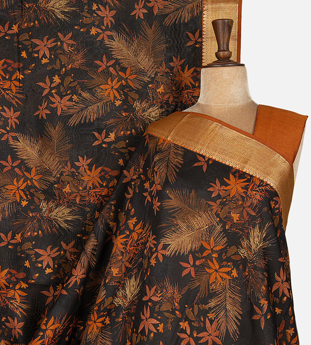 Black Chaniya Silk Saree