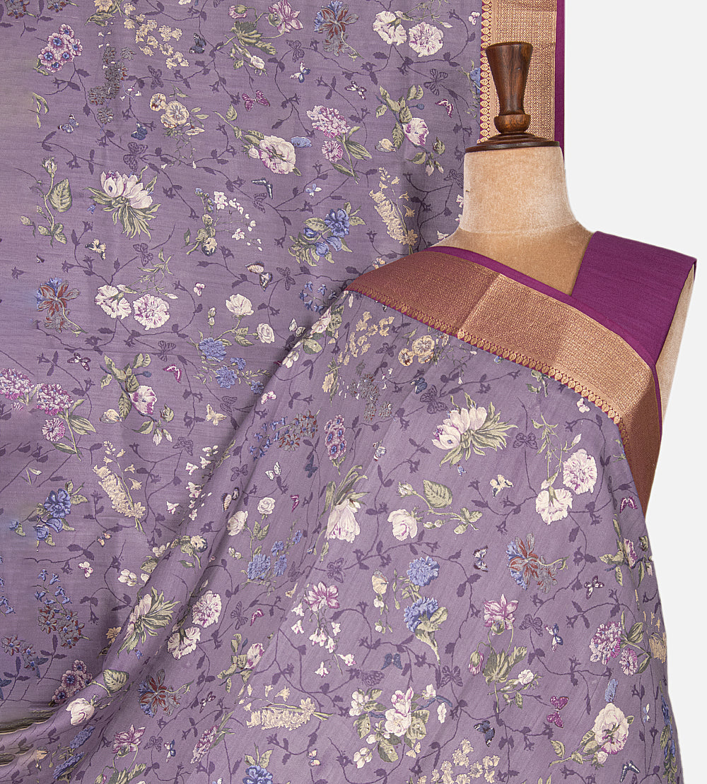Lavender Chaniya Silk Saree