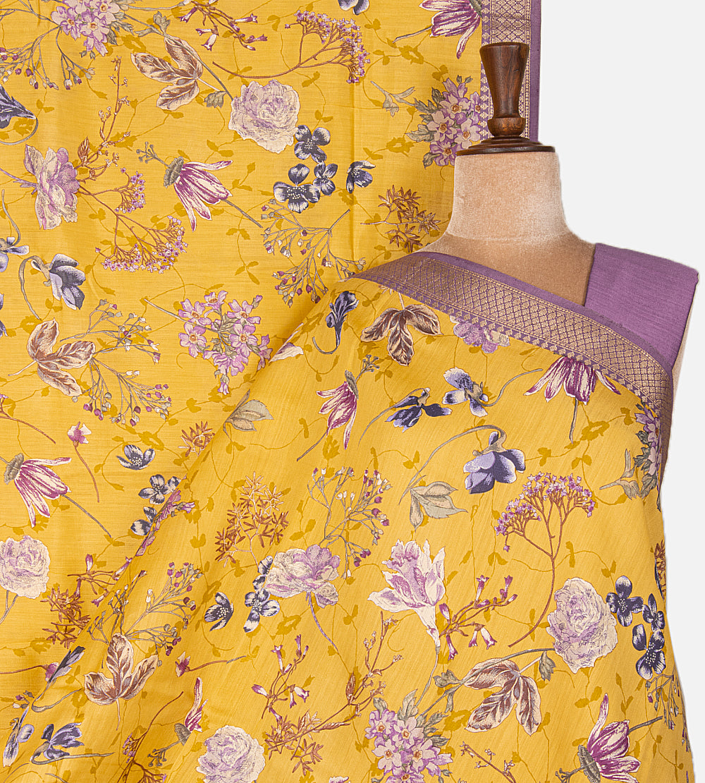Yellow Chaniya Silk Saree