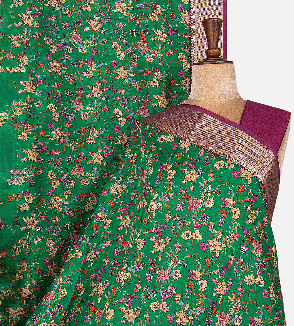 Green Chaniya Silk Saree