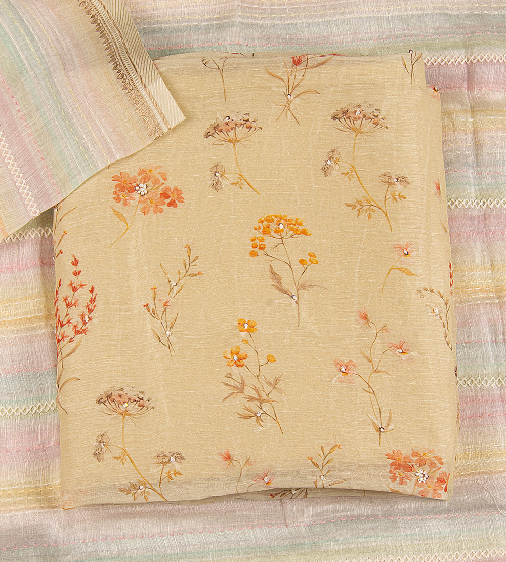champagne beige Linen Salwar