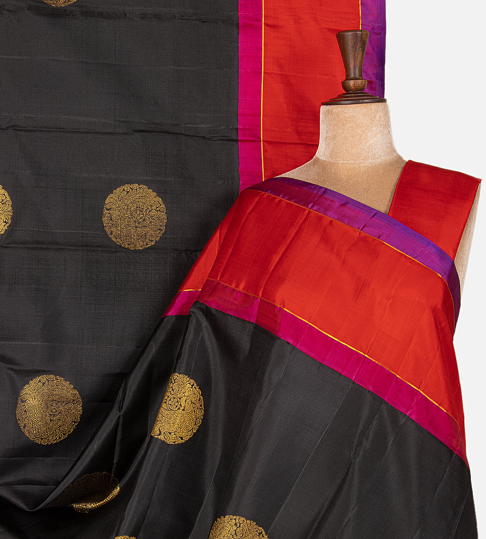 Black Kanchipuram Silk Saree