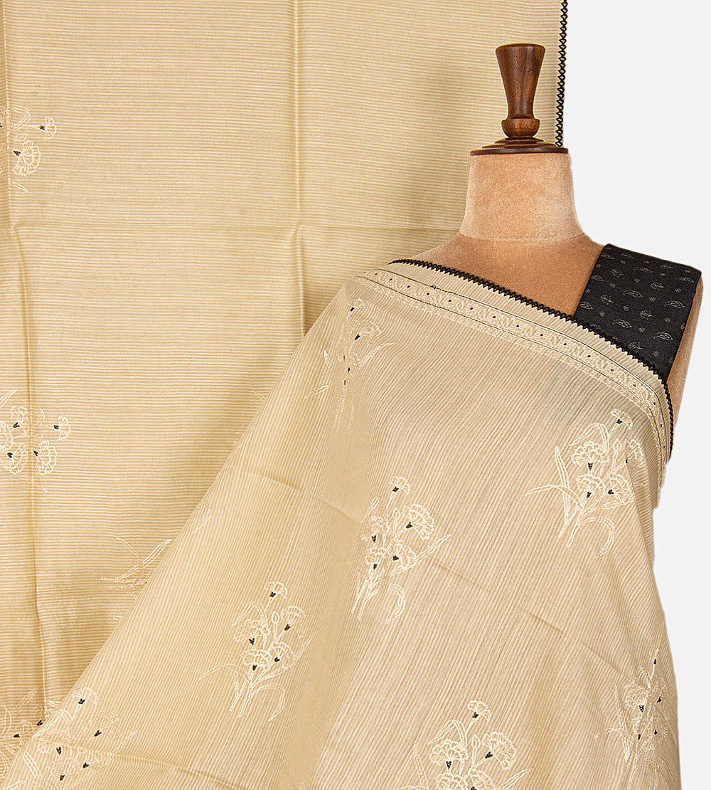 Beige Moonga Tussar Saree