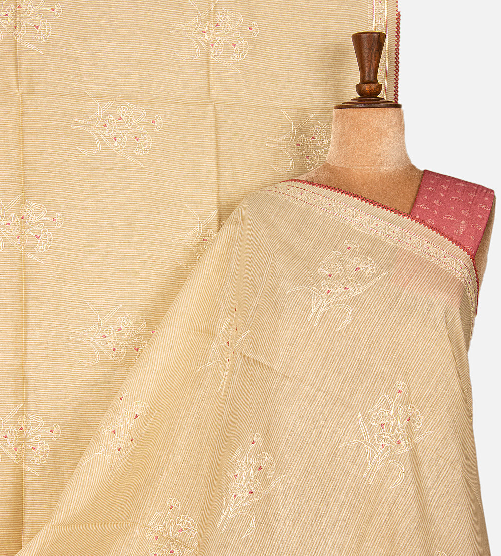 Beige Moonga Tussar Saree