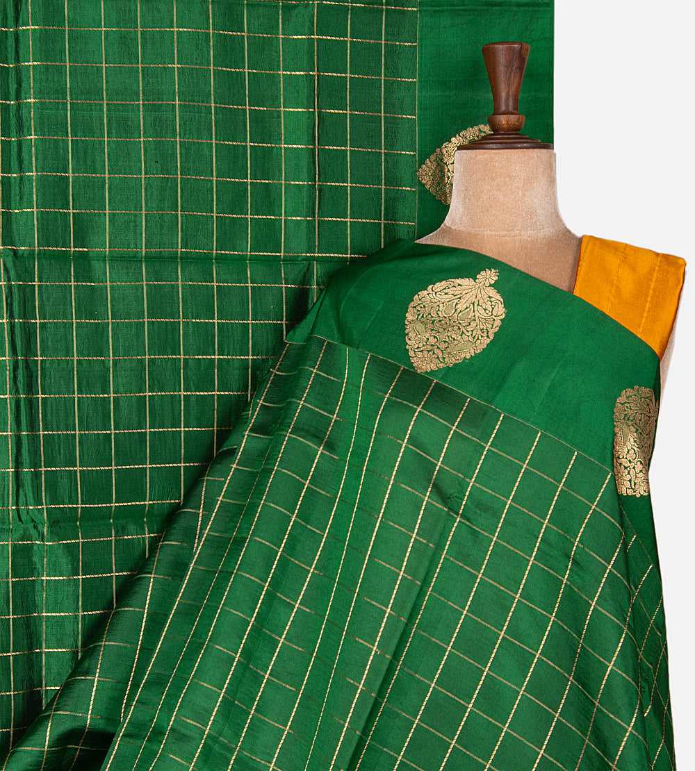 Green Banarasi Kattan Silk Saree