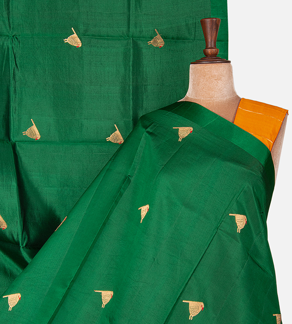 Green Banarasi Kattan Silk Saree