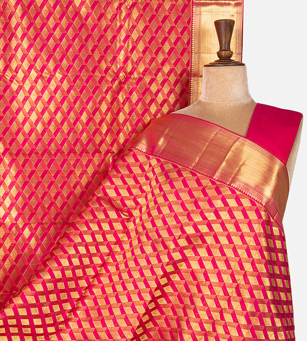 Pink Kanchipuram Silk Saree