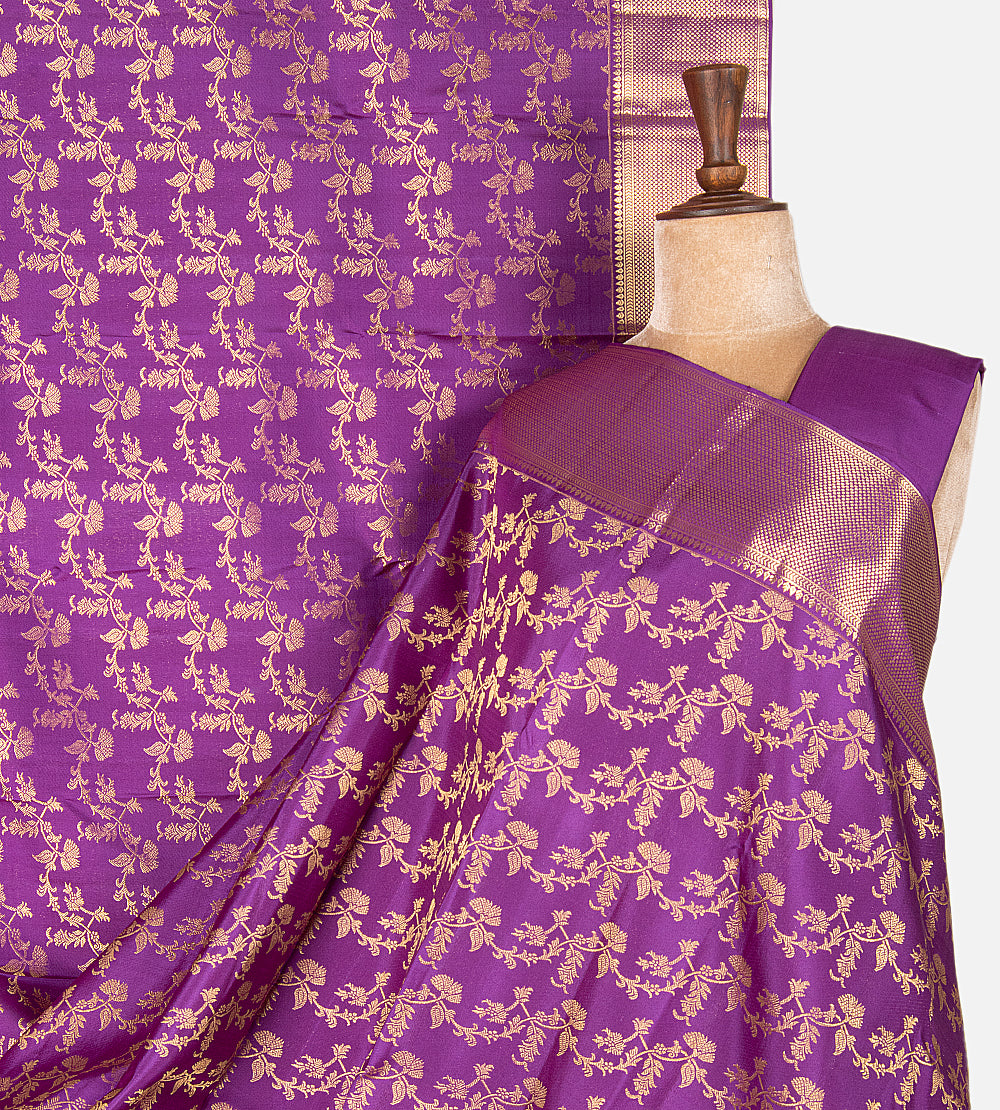 Purple Kanchipuram Silk Saree
