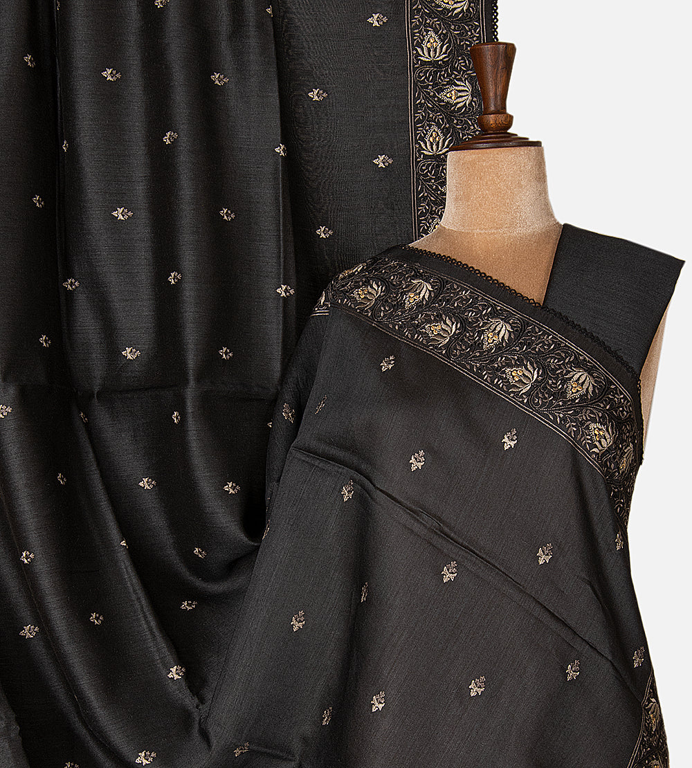 Black Tussar Saree