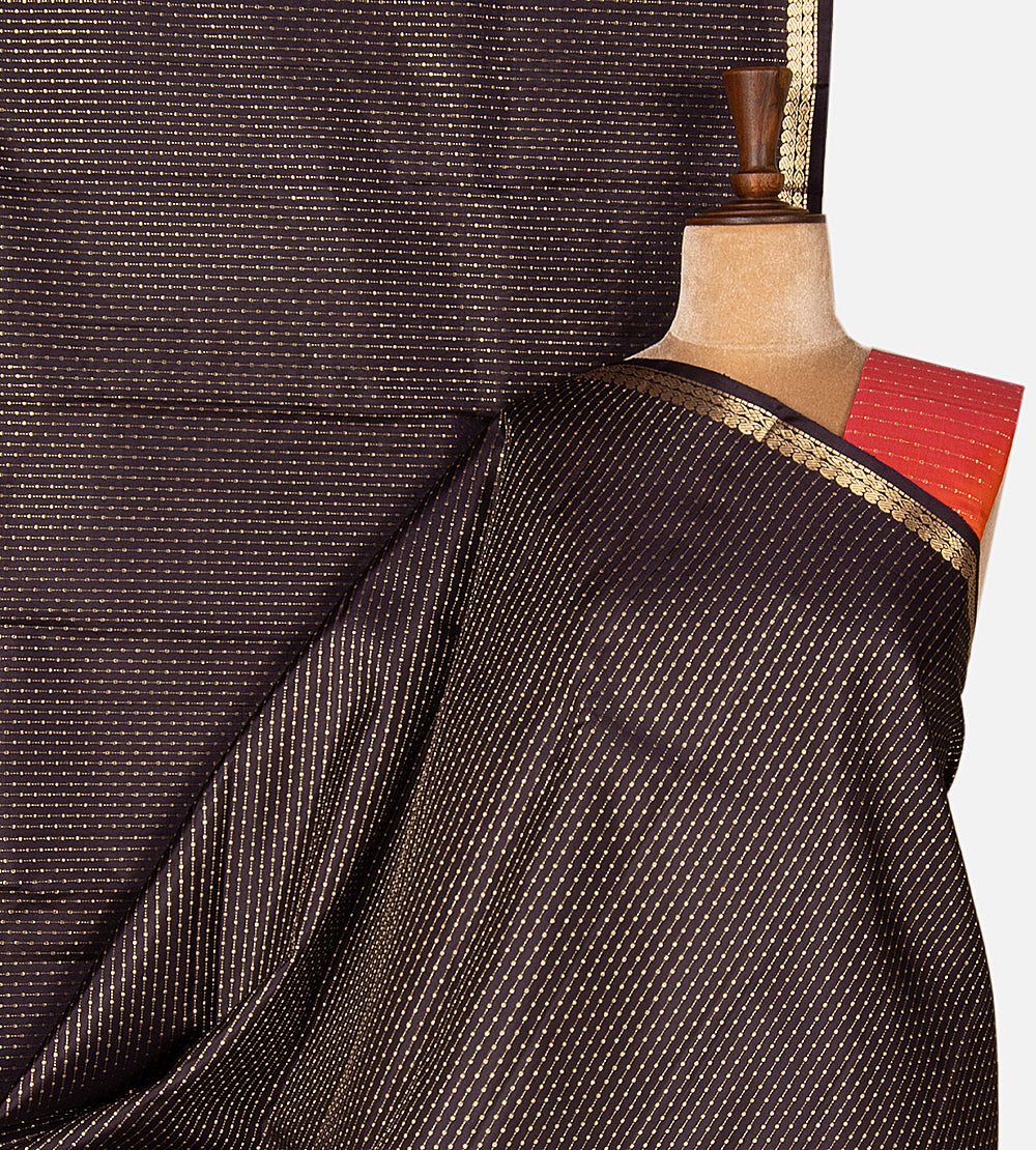 Midnight blue Kanchipuram Silk Saree