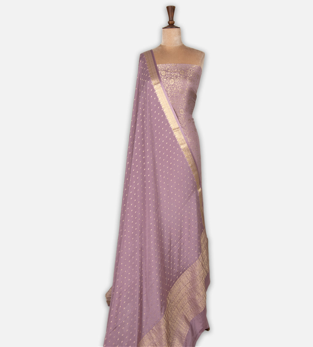 Mauve Banarasi Crepe Salwar