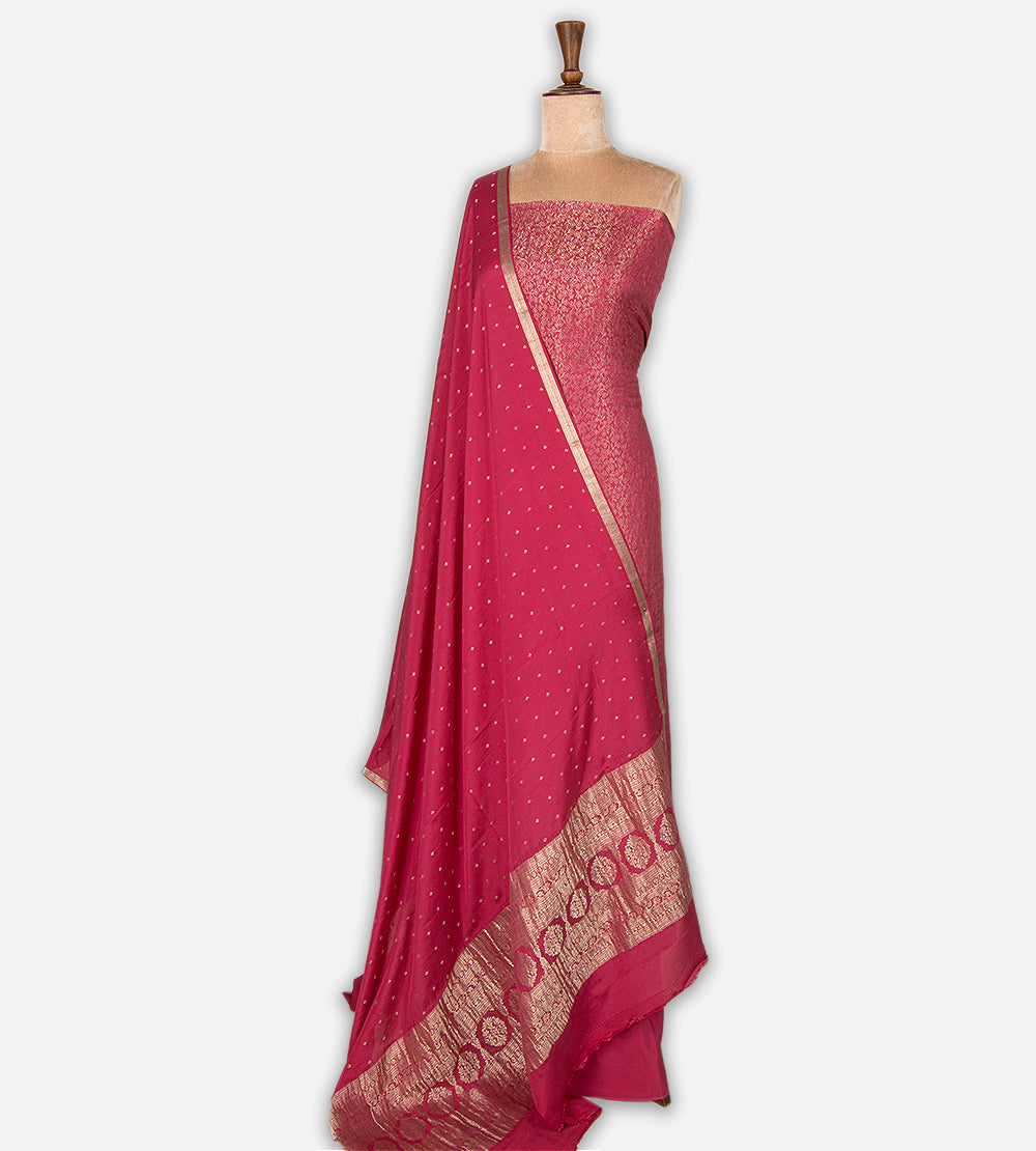 Pink Banarasi Crepe Salwar