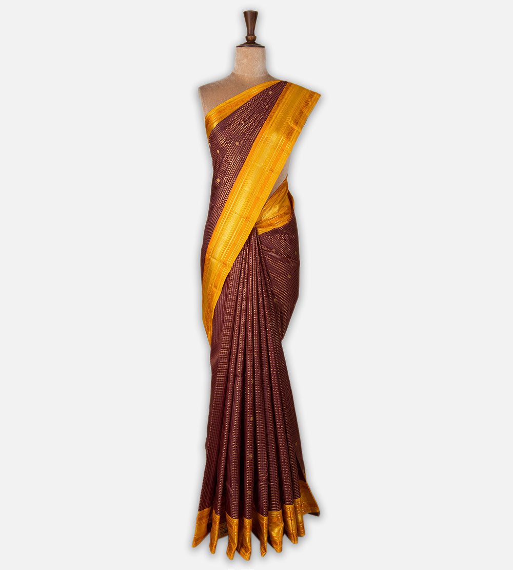 Maroon Kanchipuram Silk Saree