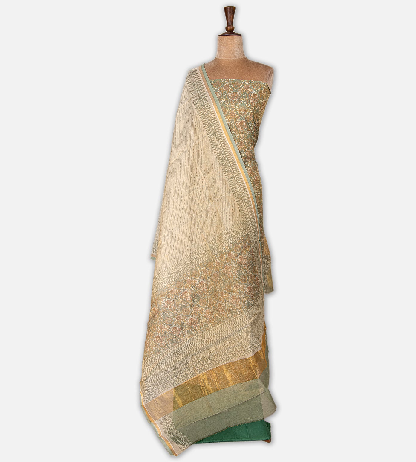 Off-White Semi Tussar Salwar