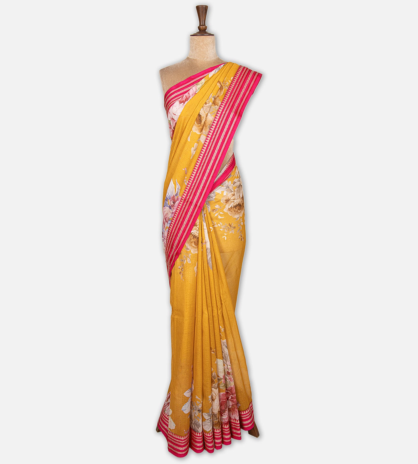 Yellow Kota Cotton Saree