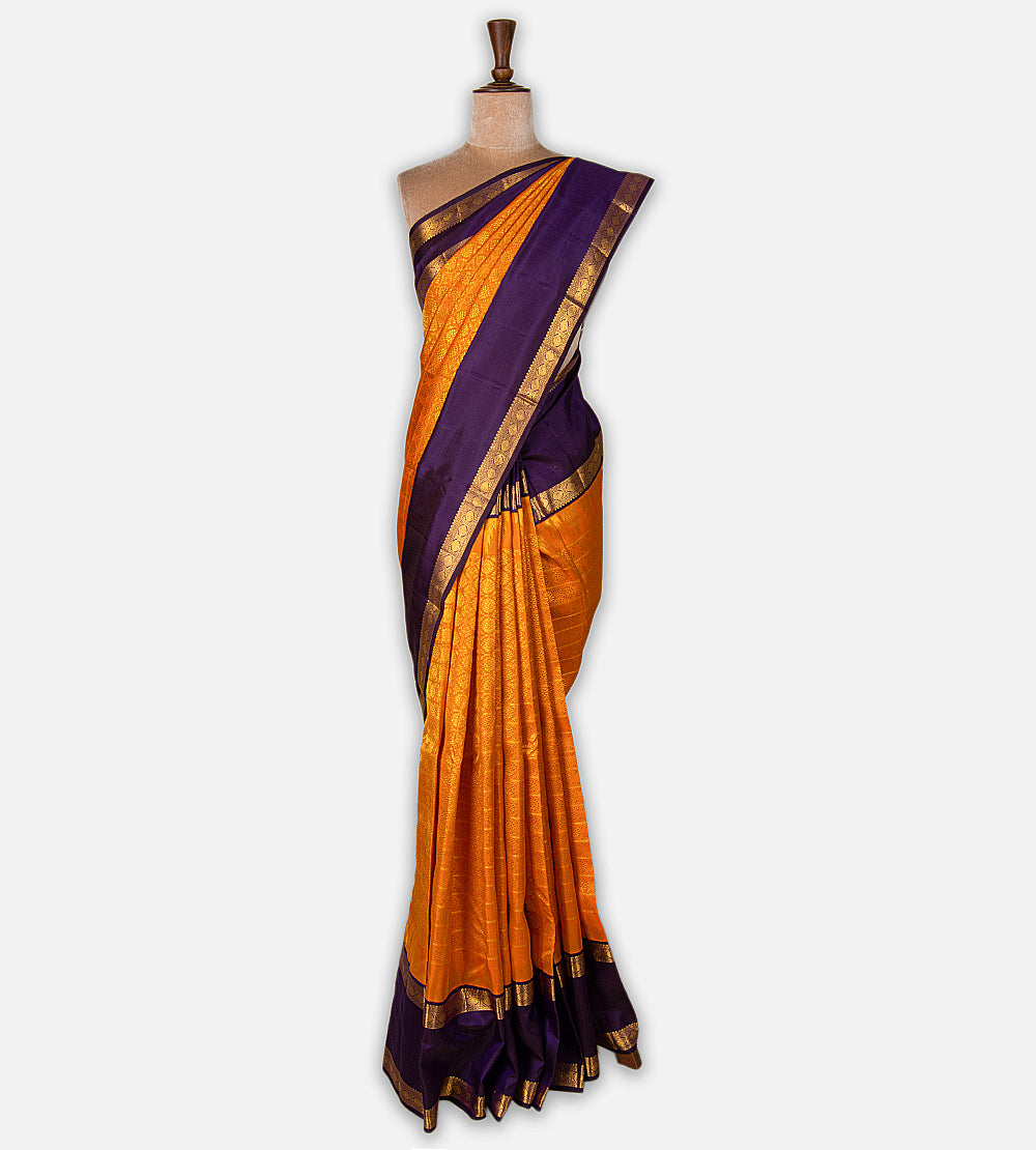 Orange Kanchipuram Silk Saree