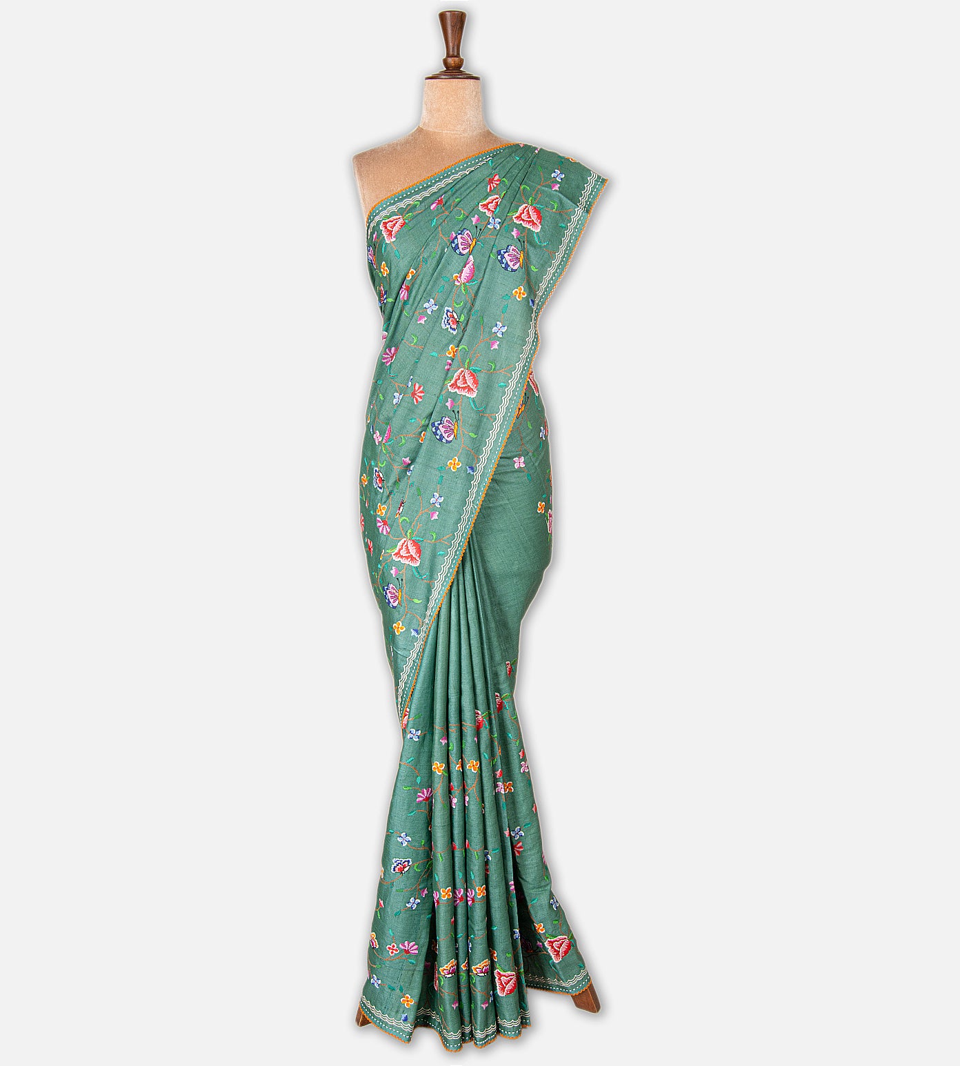 Blue Tussar Saree