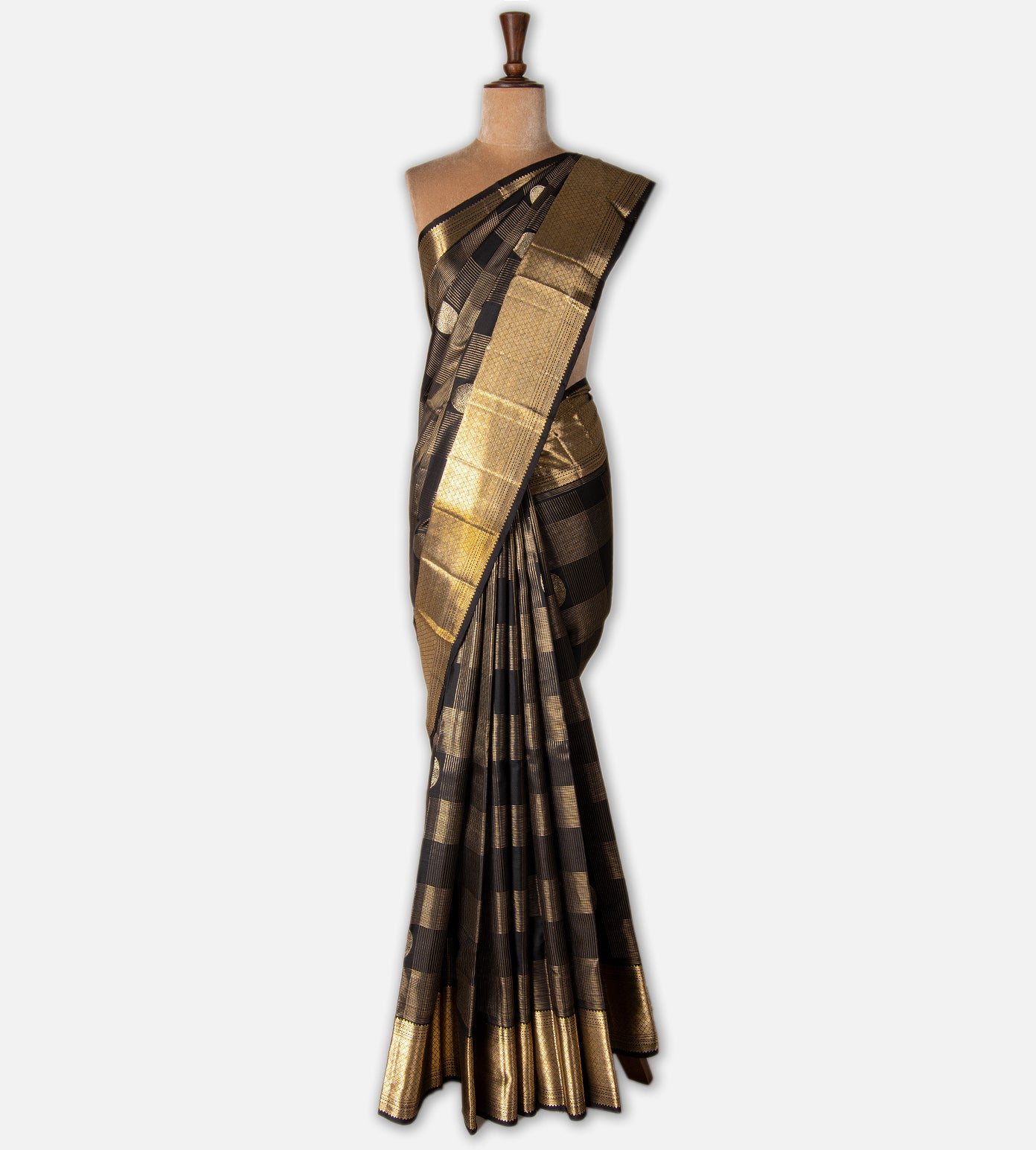 Black Kanchipuram Silk Saree