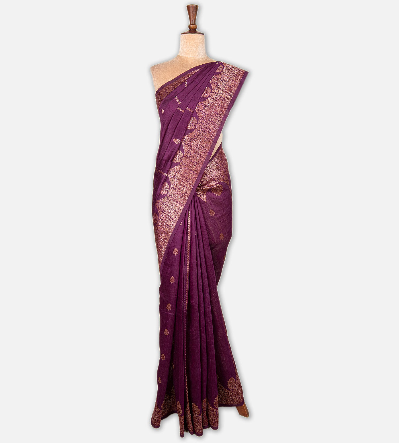Purple Banarasi Tussar Saree
