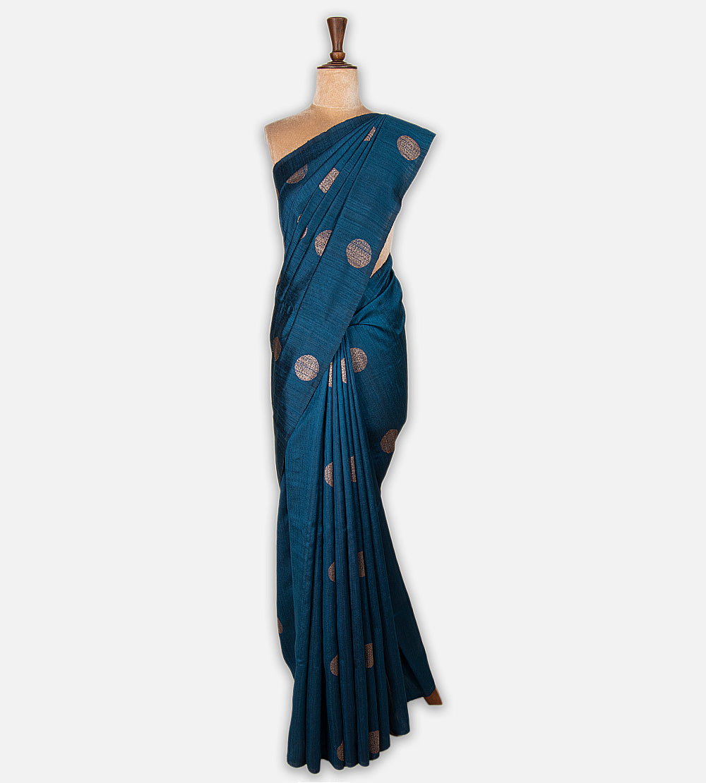 Blue Banarasi Tussar Saree