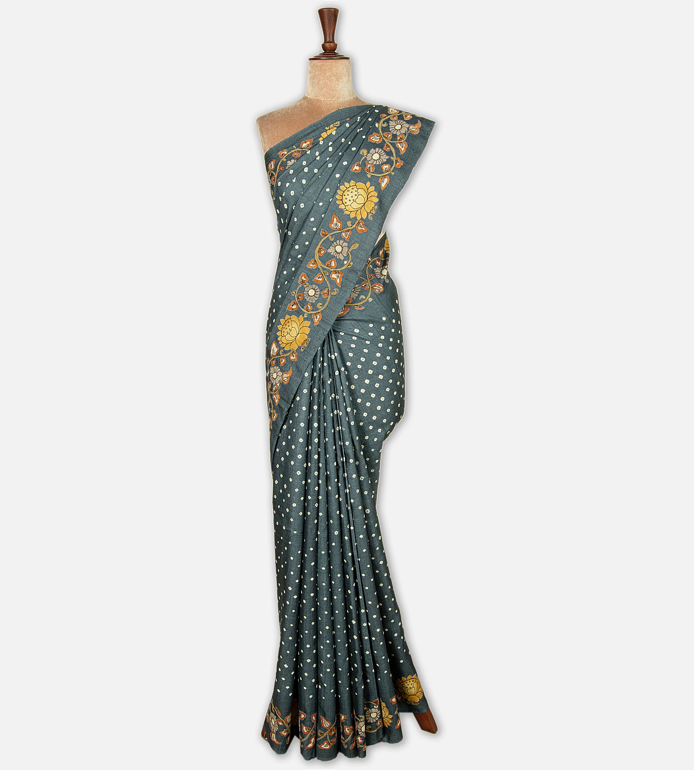 Elephant Grey Tussar Saree