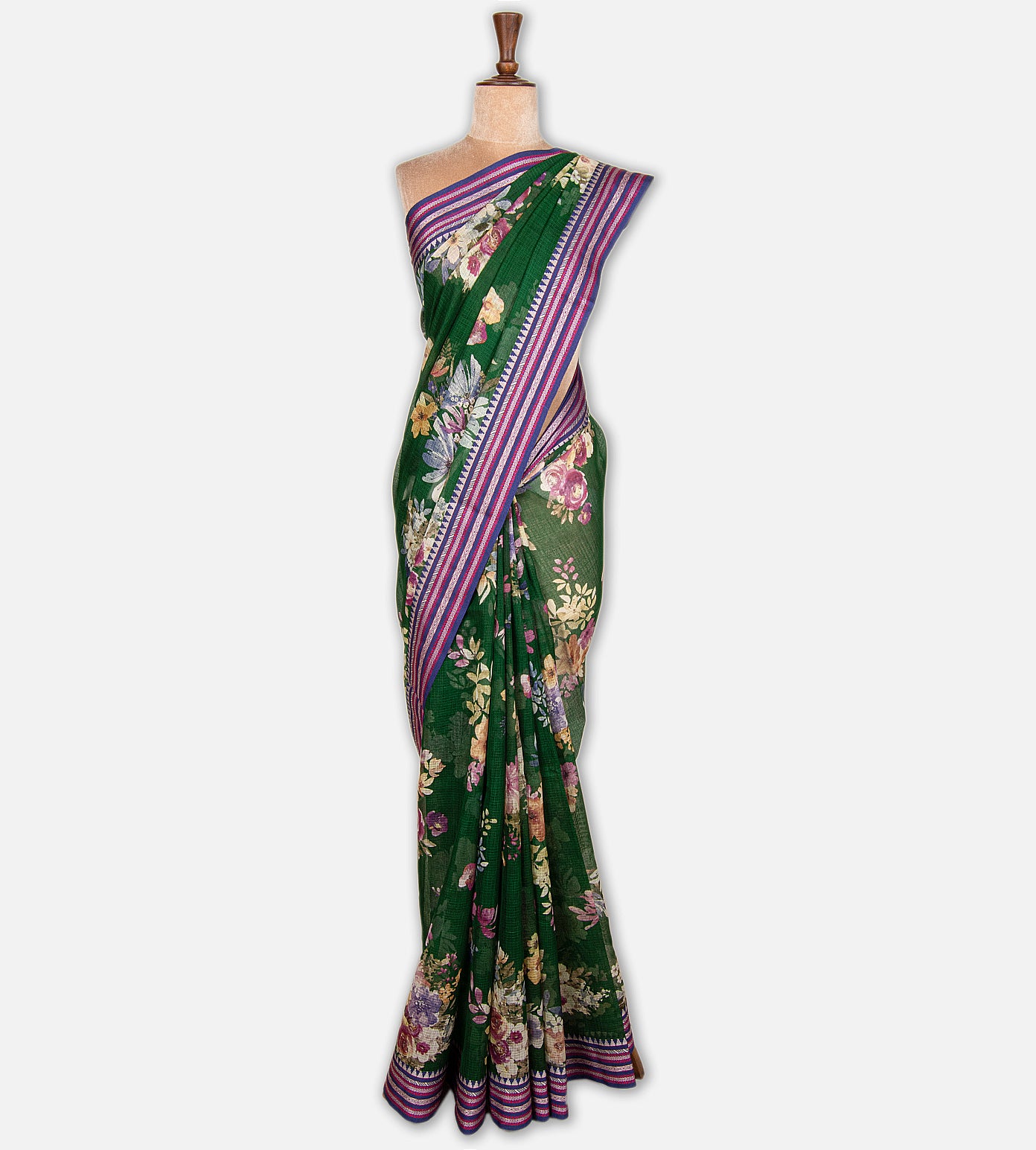 Green Kota Cotton Saree