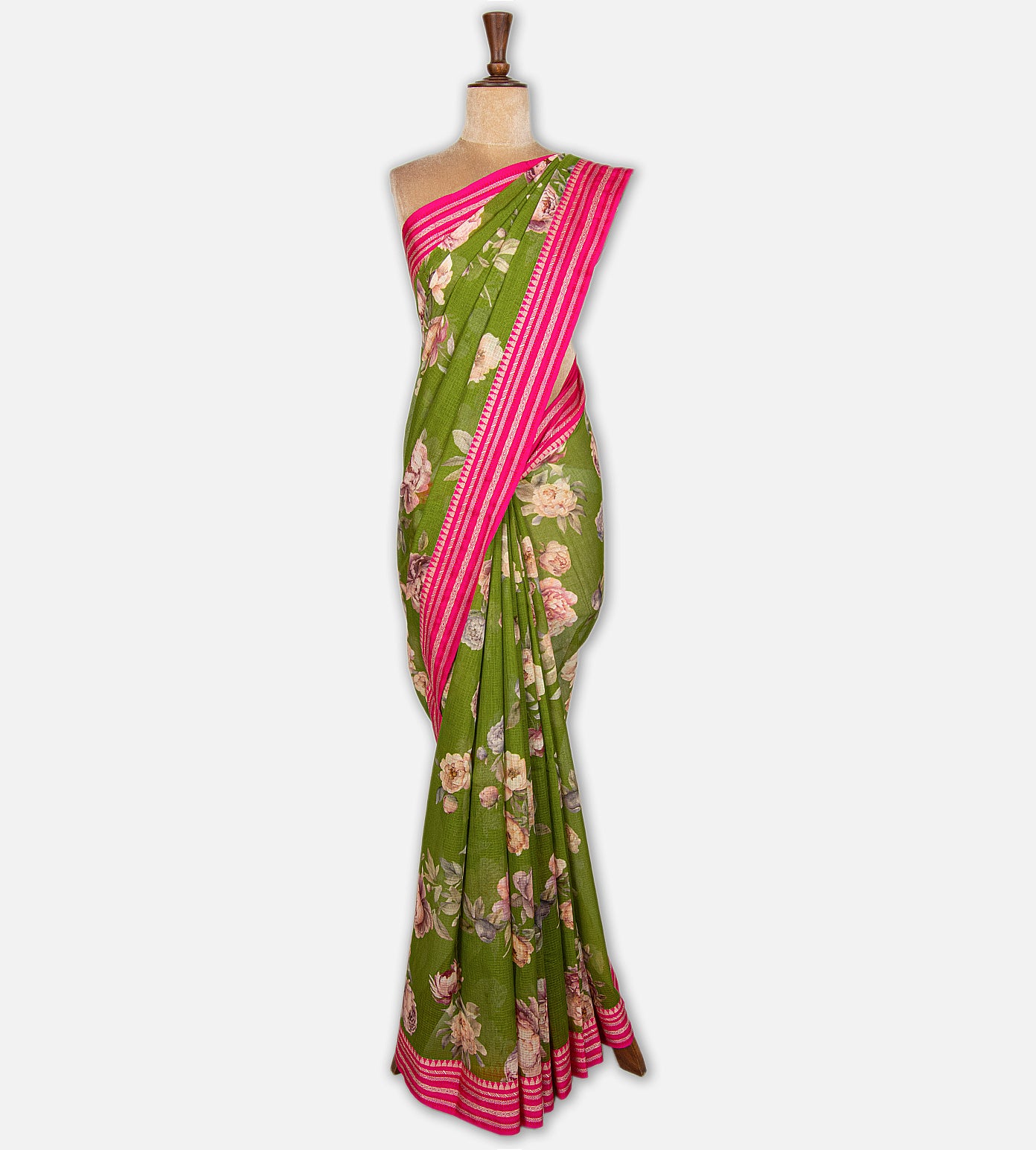 Green Kota Cotton Saree