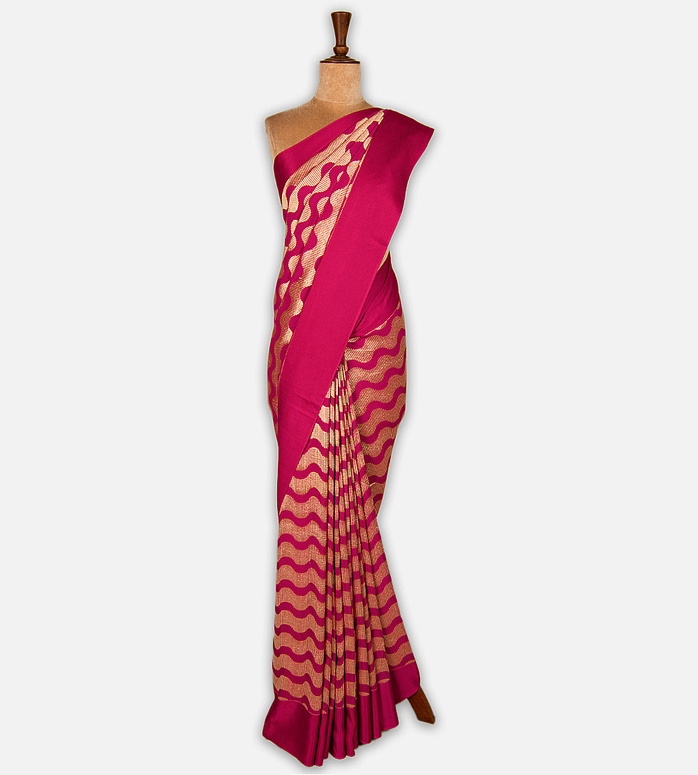 Pink Banarasi Tussar Georgette Saree