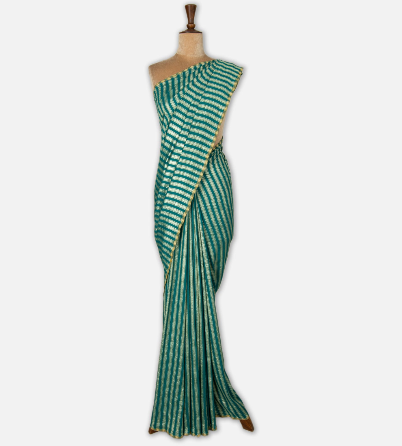 Deep Teal Moonga Tussar Saree