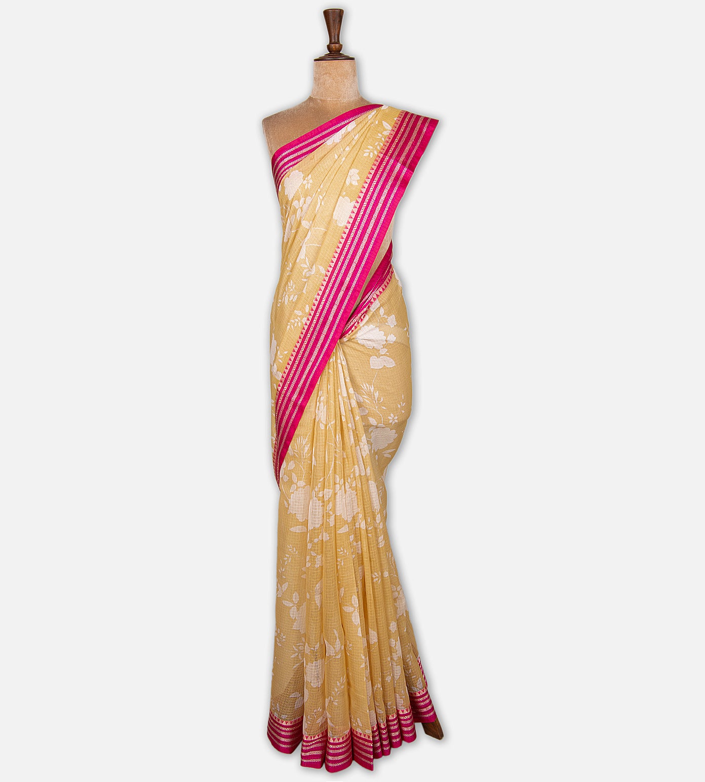 Light Yellow Kota Cotton Saree
