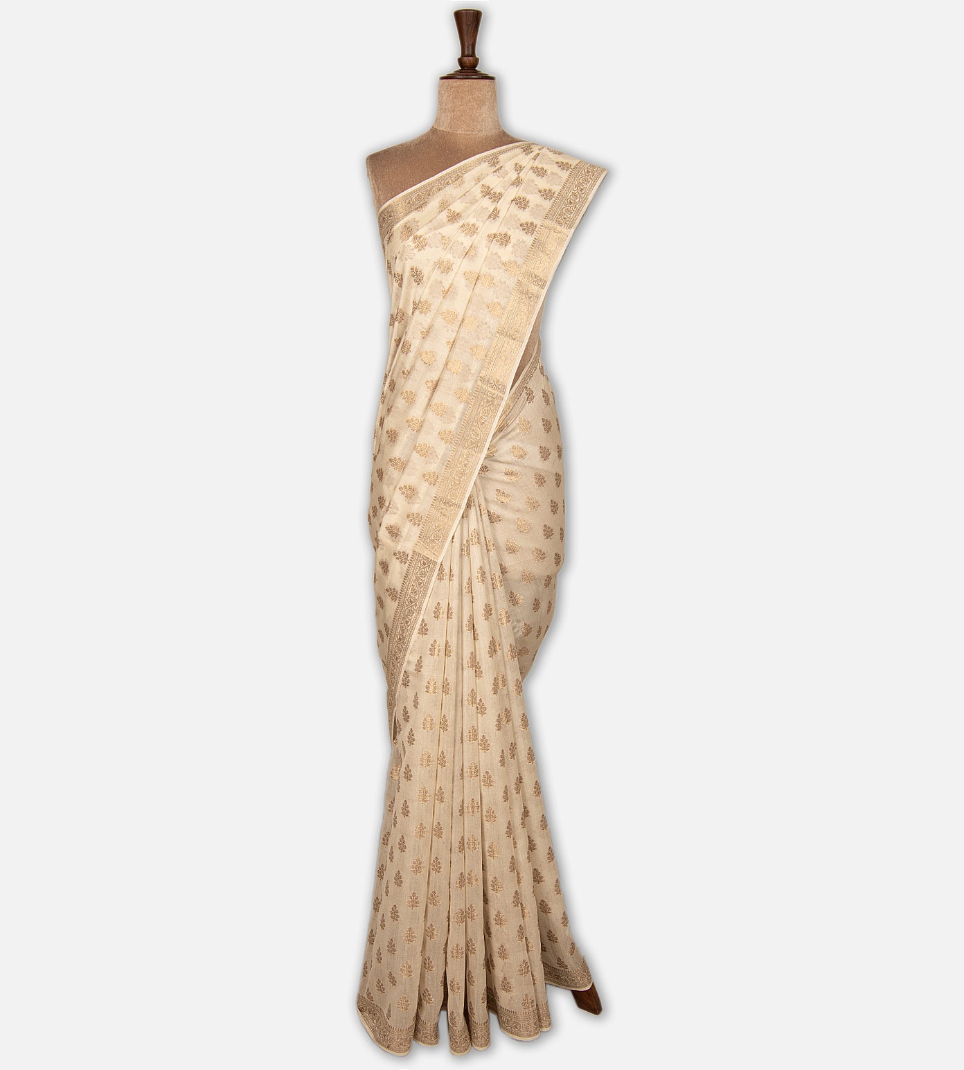 Light Beige Chanderi Cotton Saree