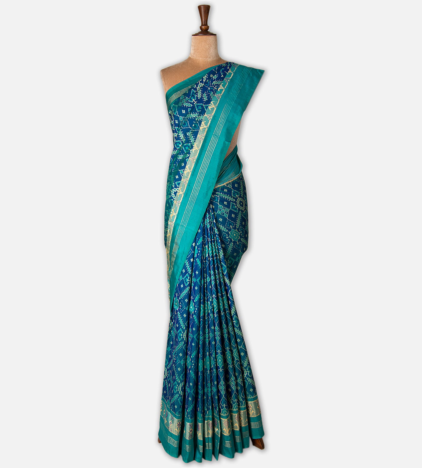Blue Ikkat Silk Saree