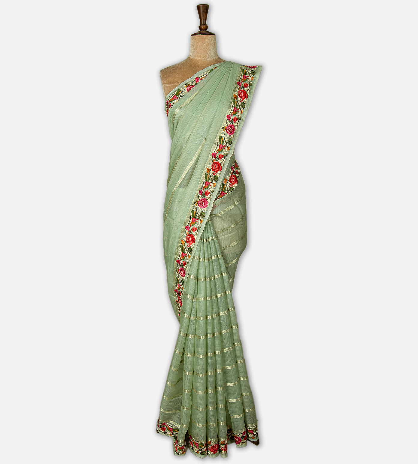 Pastel Green Kota Silk Saree