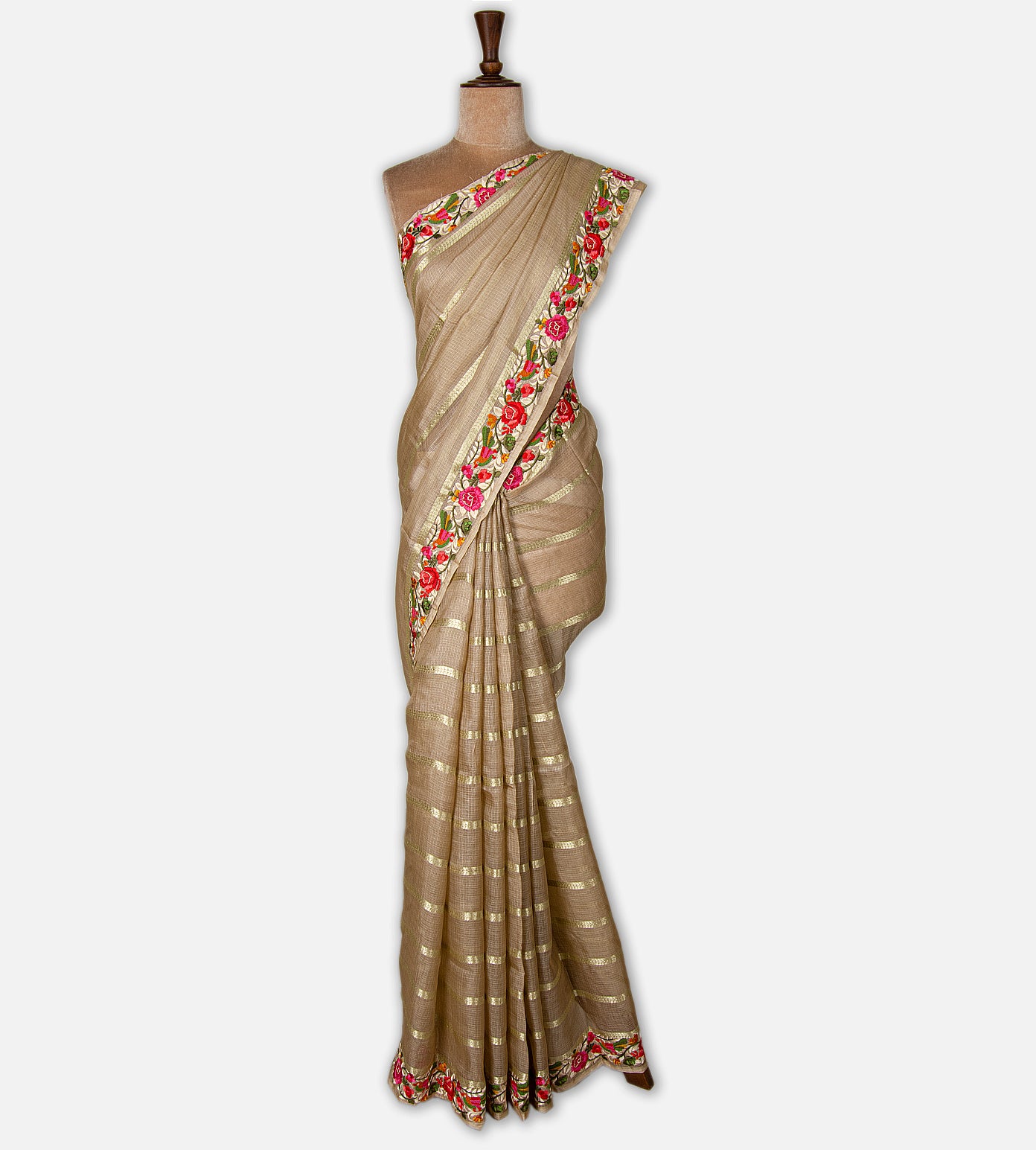 Beige Kota Silk Saree