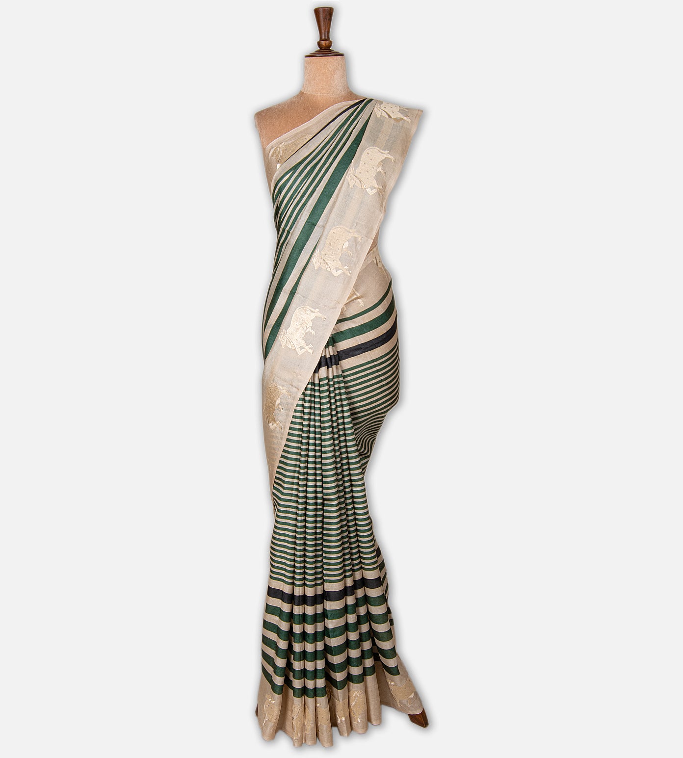Light Beige Tussar Saree