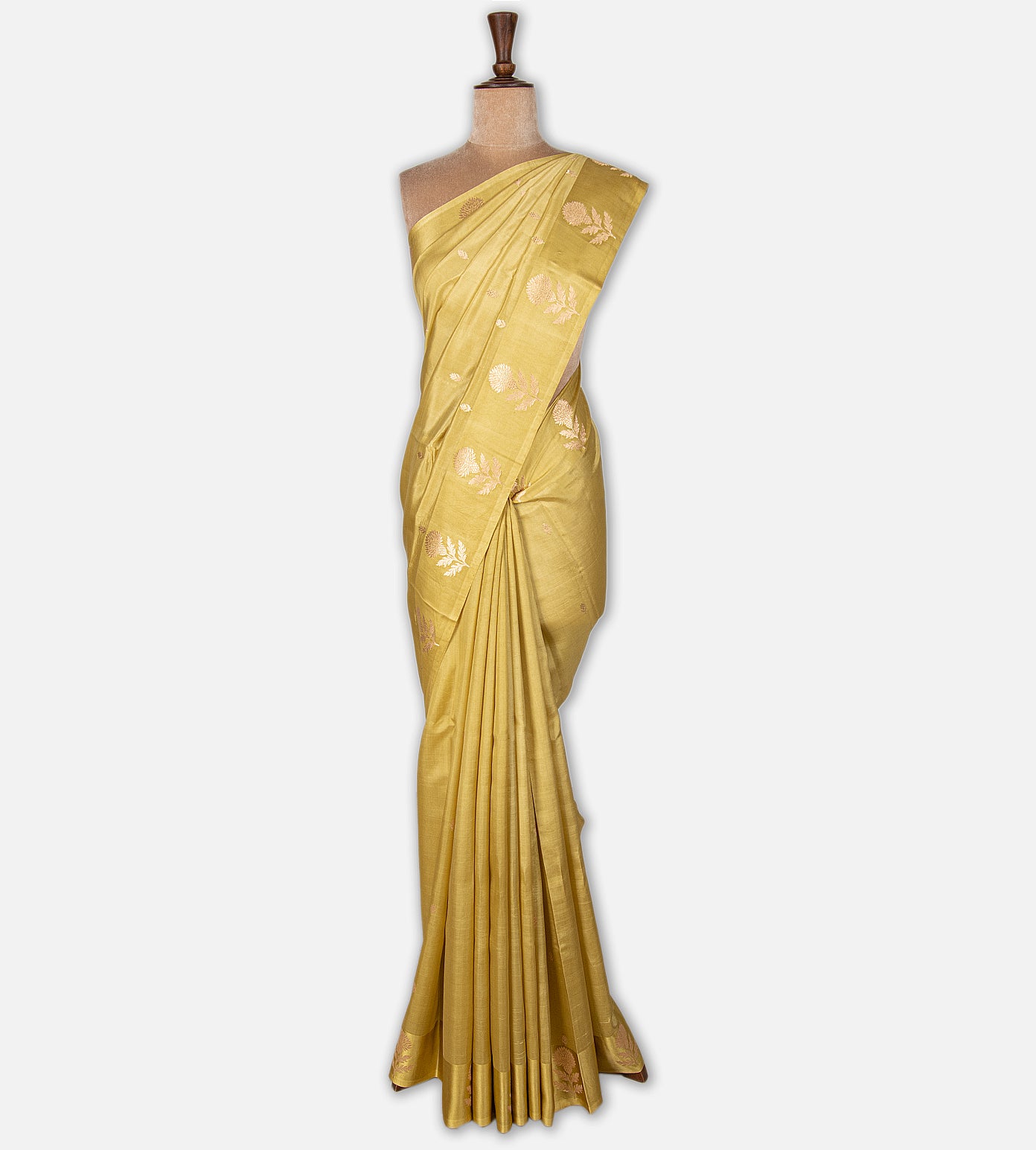 Yellow Banarasi Kattan Silk Saree