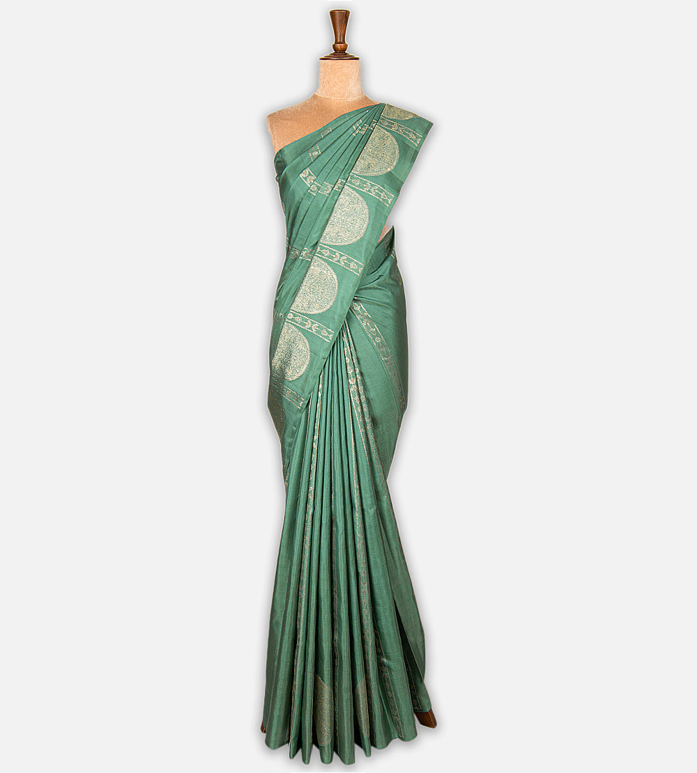 Turquoise Blue Kanchipuram Silk Saree
